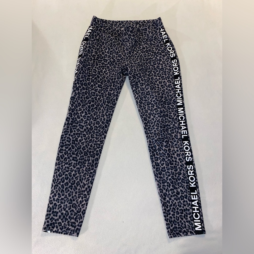 Michael Kors Black and Gray Animal Print Leggings